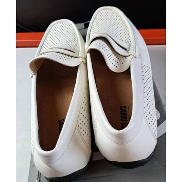 Stacy Adams Men\'s Corby White Leather Loafers 8.5 M Slip-on Rubber soles